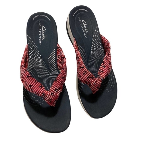 Clarks cloudsteppers ultra-light slip-on thong flip flop women's size 9 - Picture 1 of 2